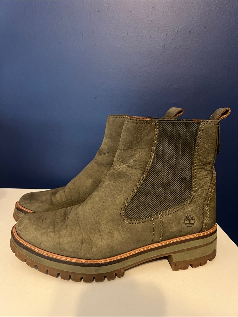 Timberland Olive Green Chelsea Lug Boots